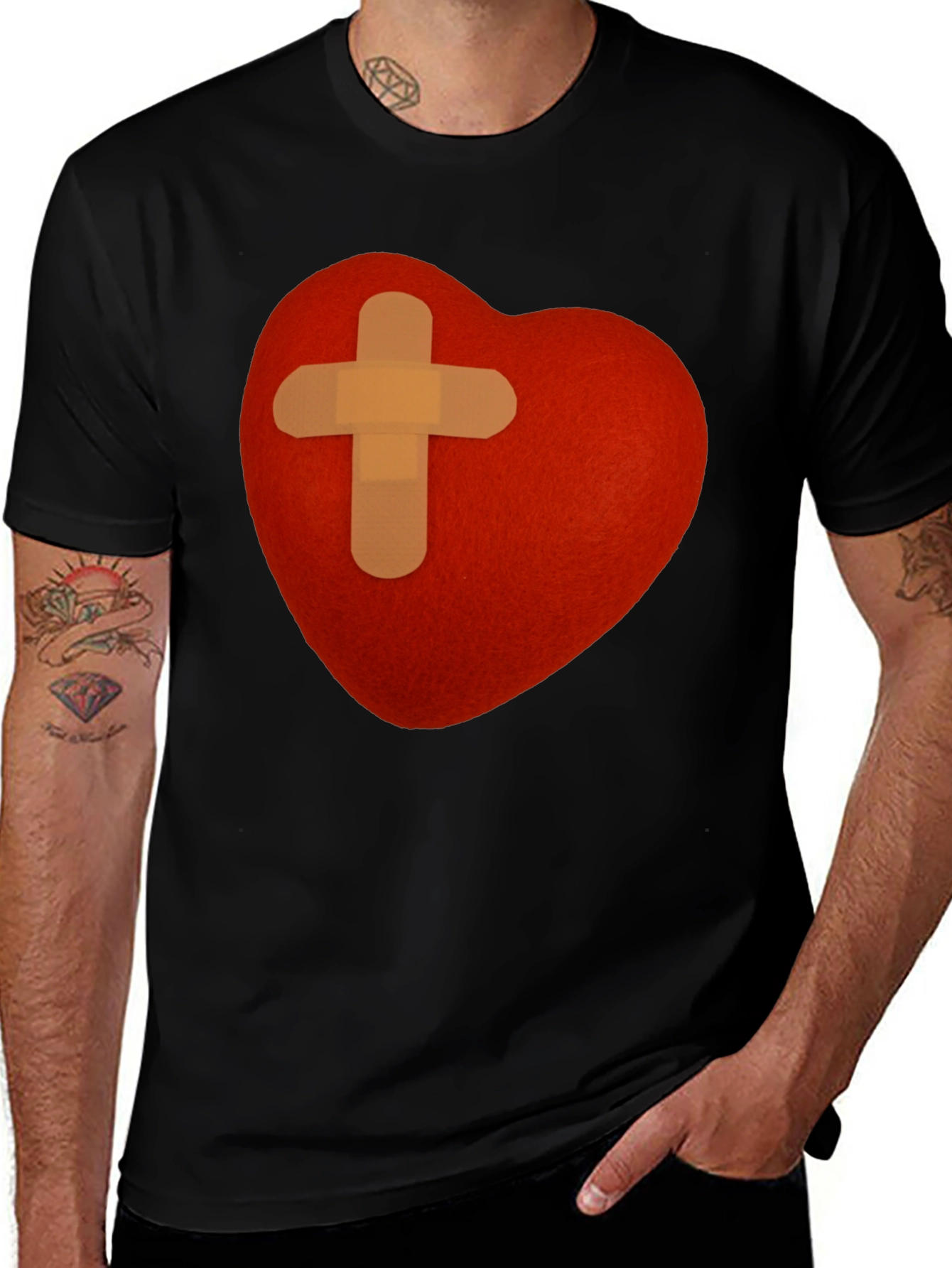 Variant 16 of Heart with Bandage T-Shirt - Graphic Tee