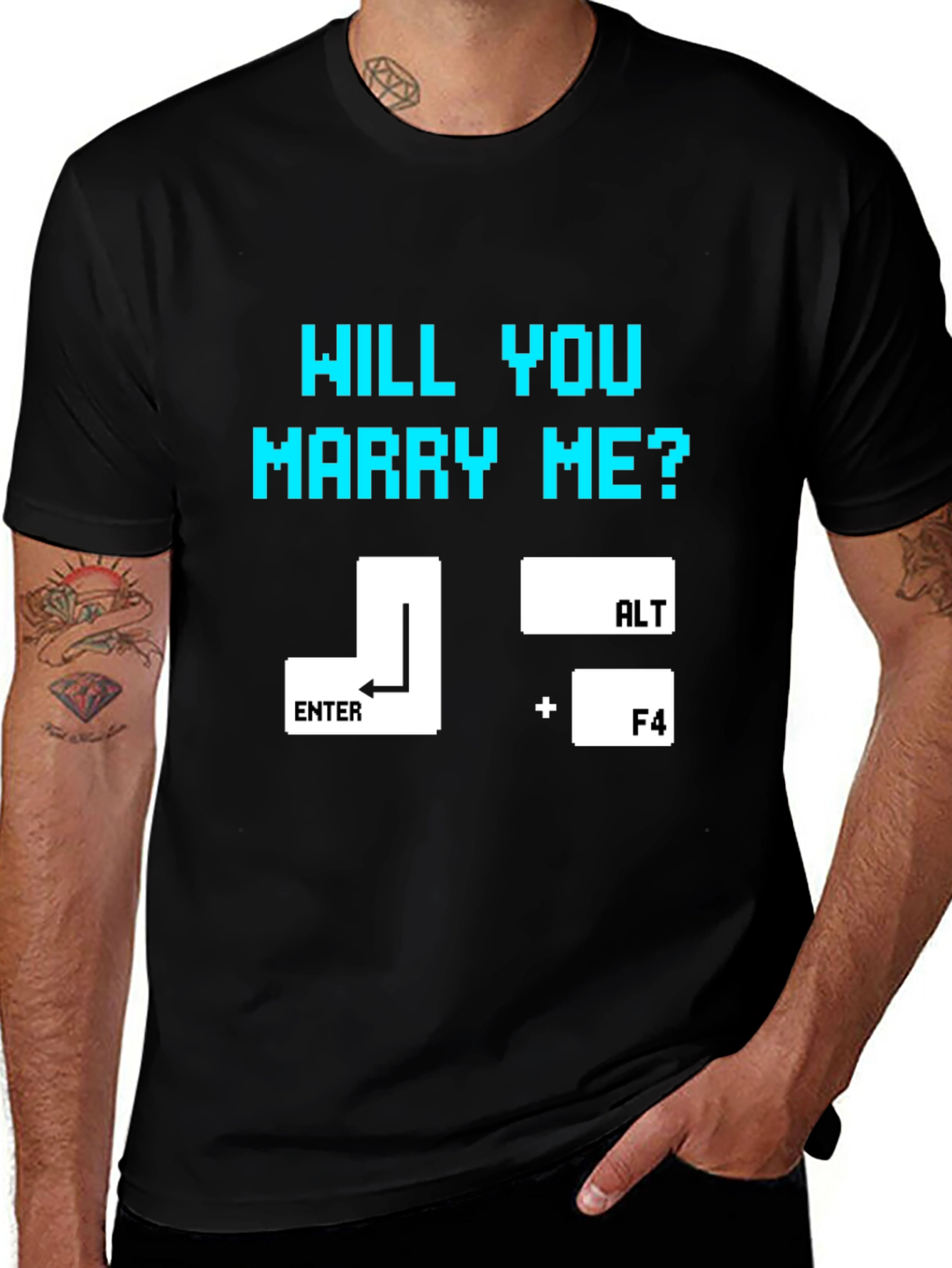 Gamer Proposal T-Shirt: Alt+F4 Marriage Humor