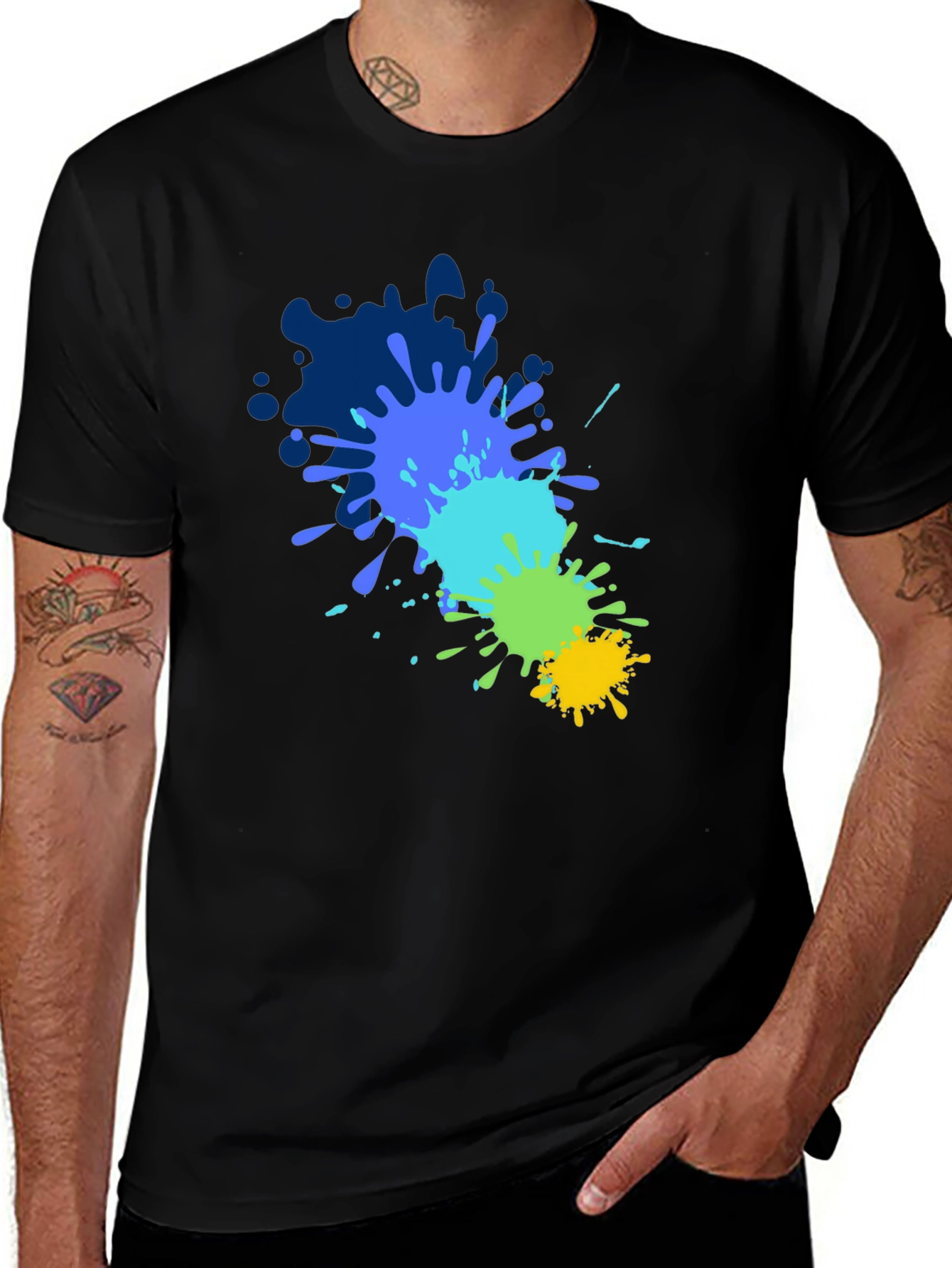 Variant 8 of Colorful Paint Splatter Graphic Tee