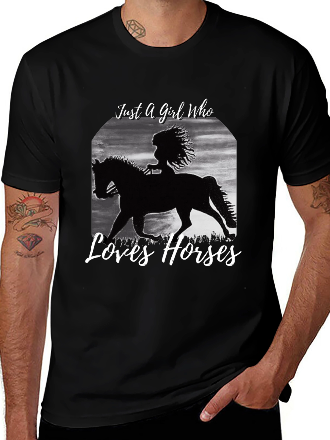 Variant 22 of Girl Who Loves Horses Graphic Tee