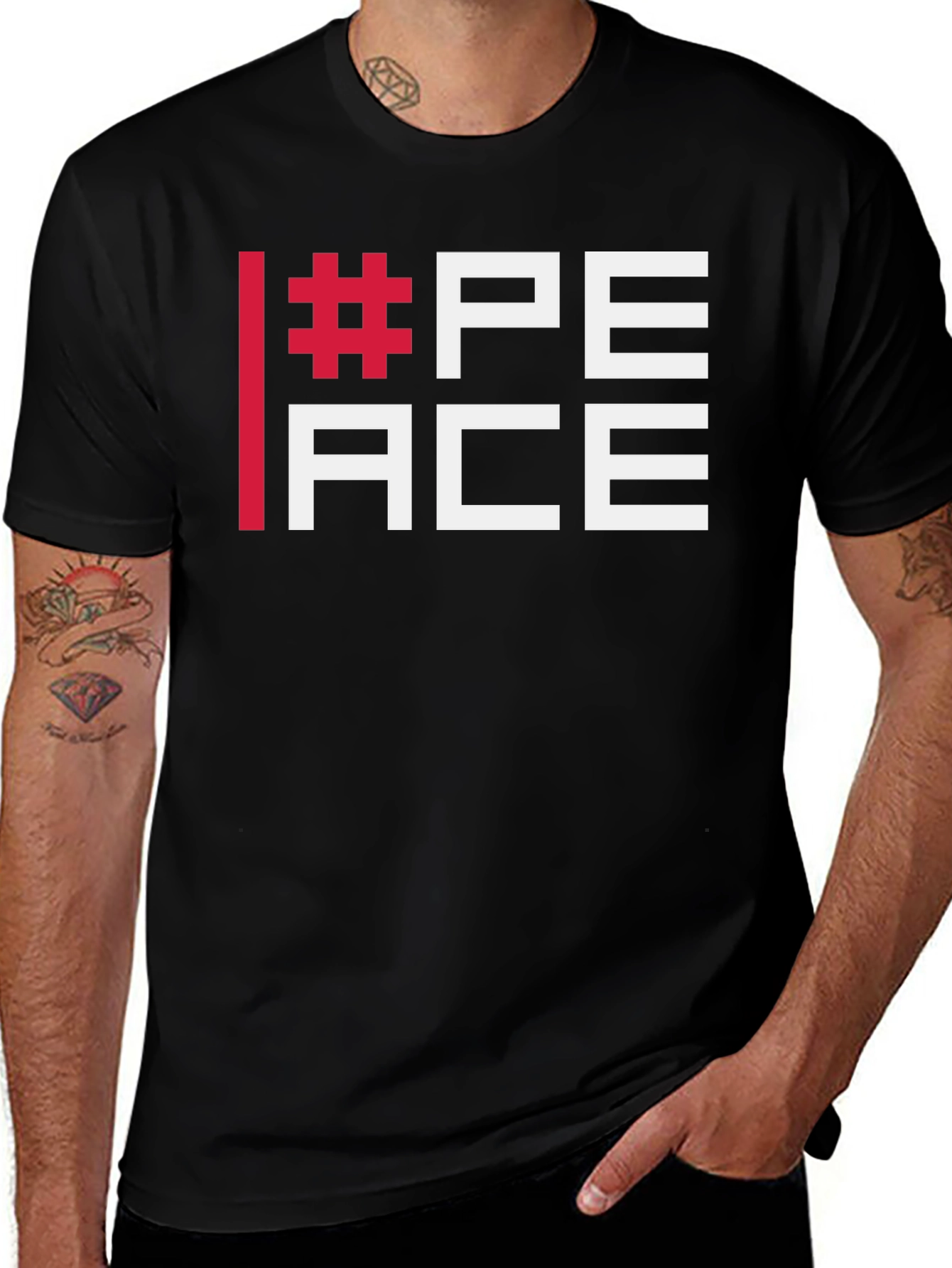 Variant 13 of Hashtag Peace Graphic Tee - Stylish & Comfortable