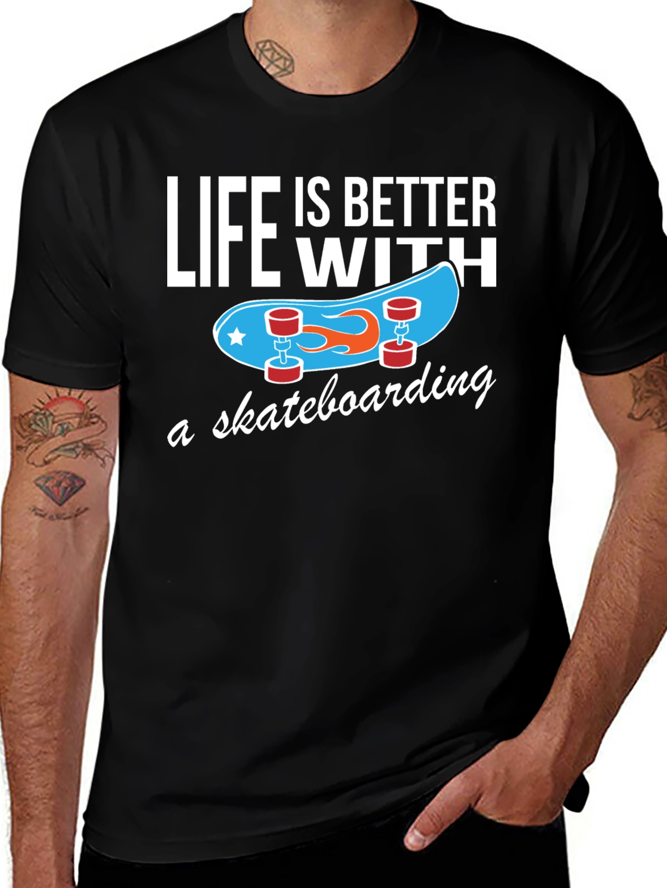 Variant 4 of Life is Better With Skateboarding T-Shirt
