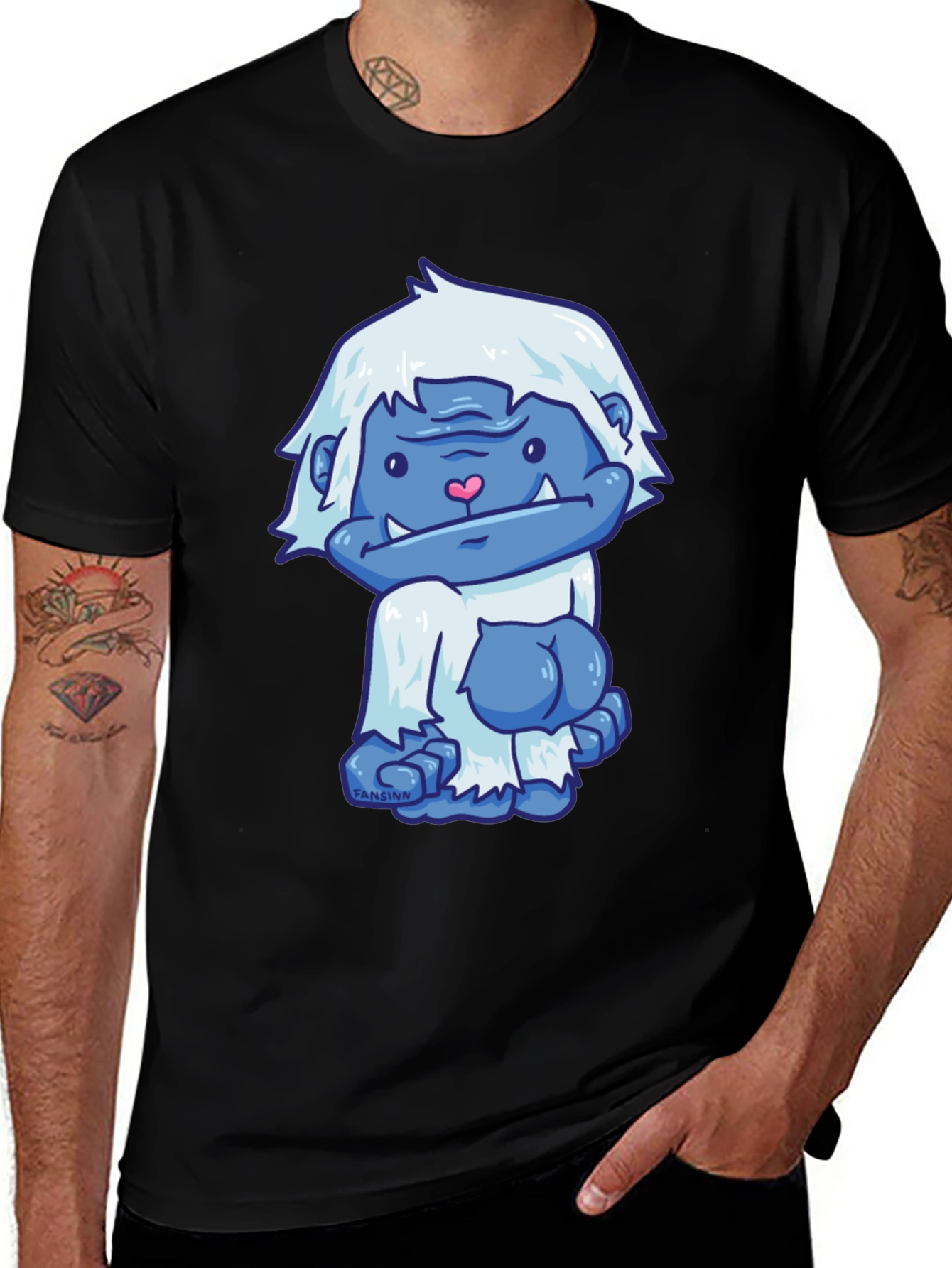 Variant 24 of Cute Yeti Graphic Black T-Shirt