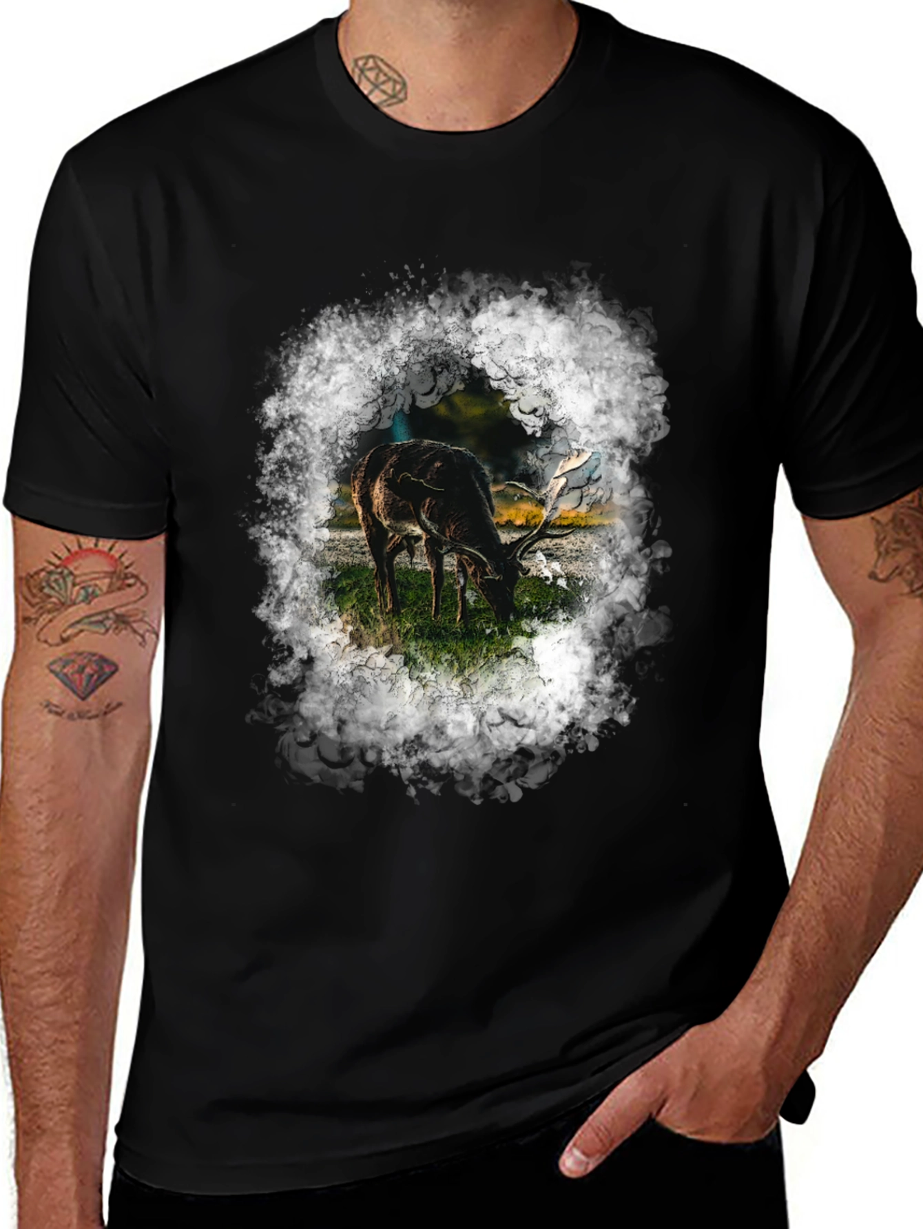 Variant 27 of Deer Graphic T-Shirt - Wildlife Print Tee