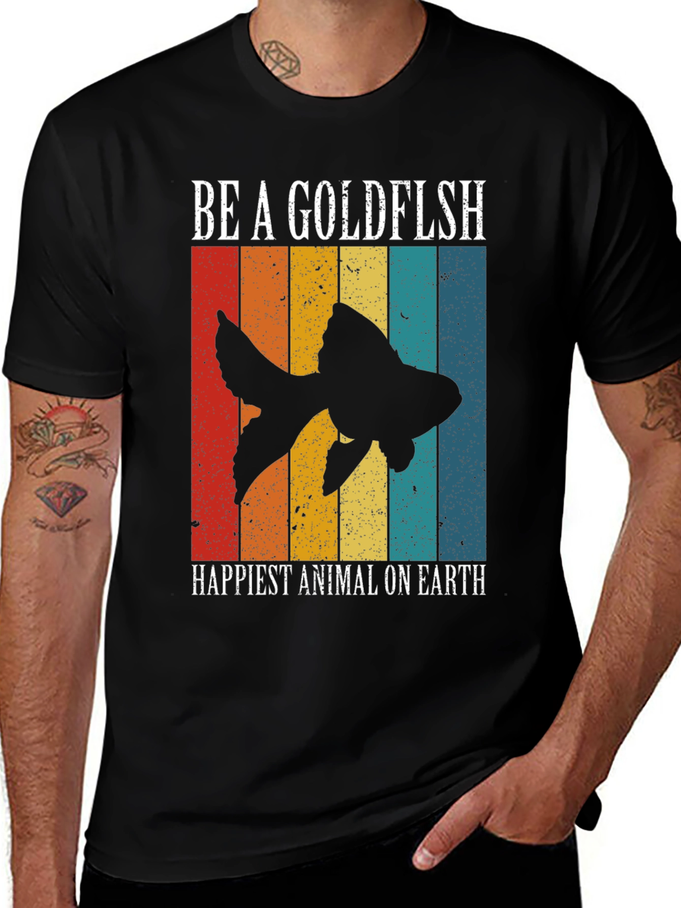 Variant 17 of Be a Goldfish T-Shirt - Happiest Animal on Earth