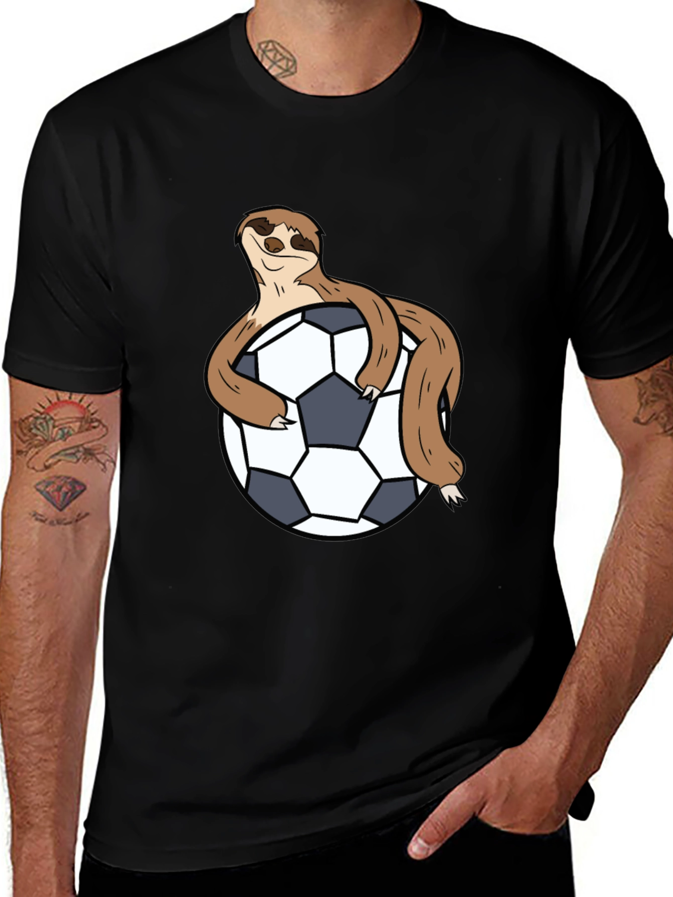 Variant 24 of Sloth Soccer T-Shirt - Relaxed & Playful Design