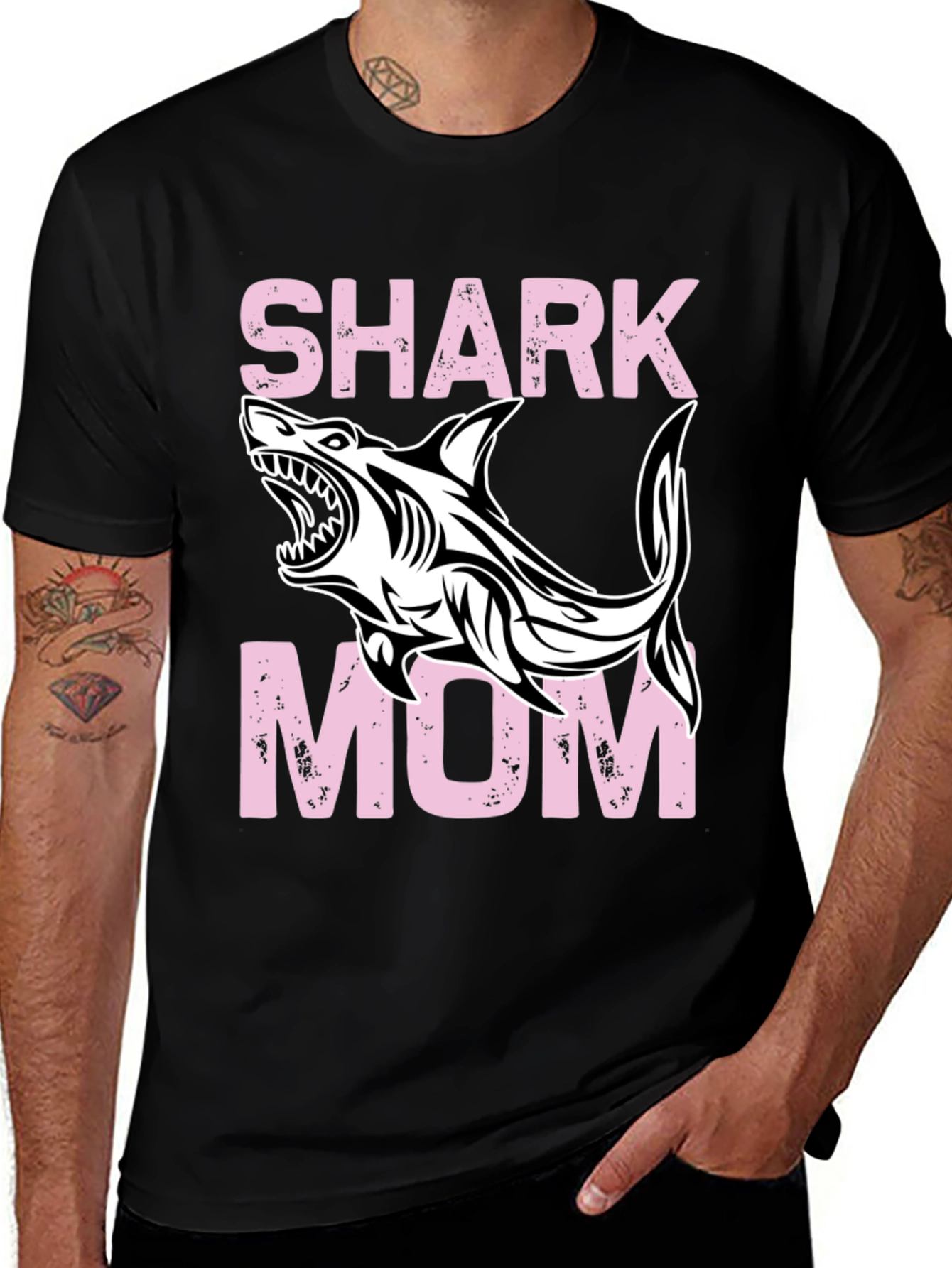 Variant 3 of Shark Mom Graphic Tee - Trendy Mother's Day Gift