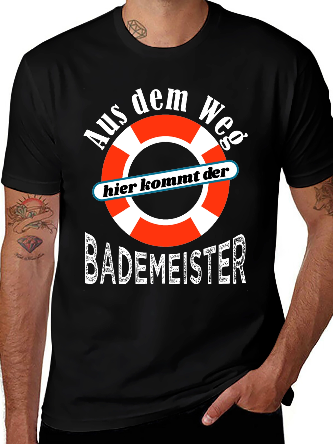Variant 26 of Funny Lifeguard T-Shirt - "Bademeister" Design