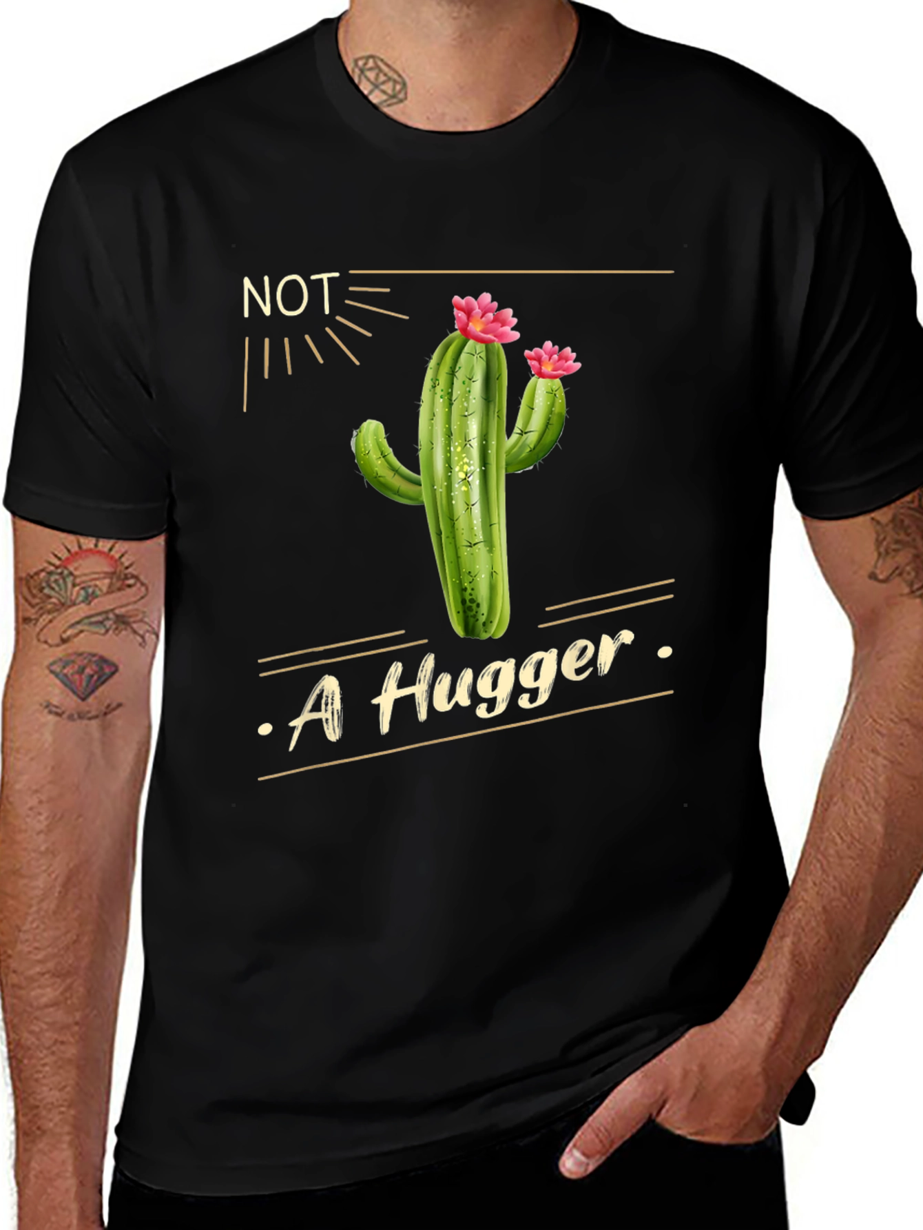 Variant 27 of Not A Hugger Cactus Graphic Tee