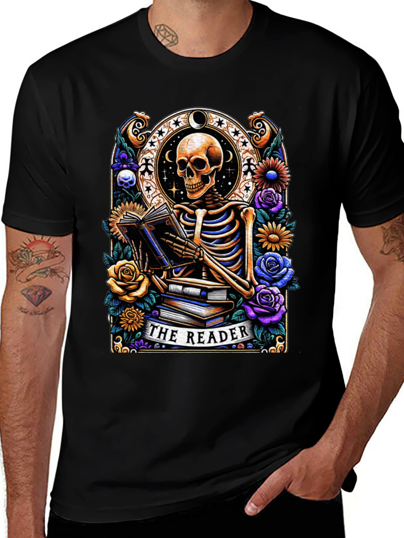 Variant 18 of The Reader Skeleton Graphic T-Shirt