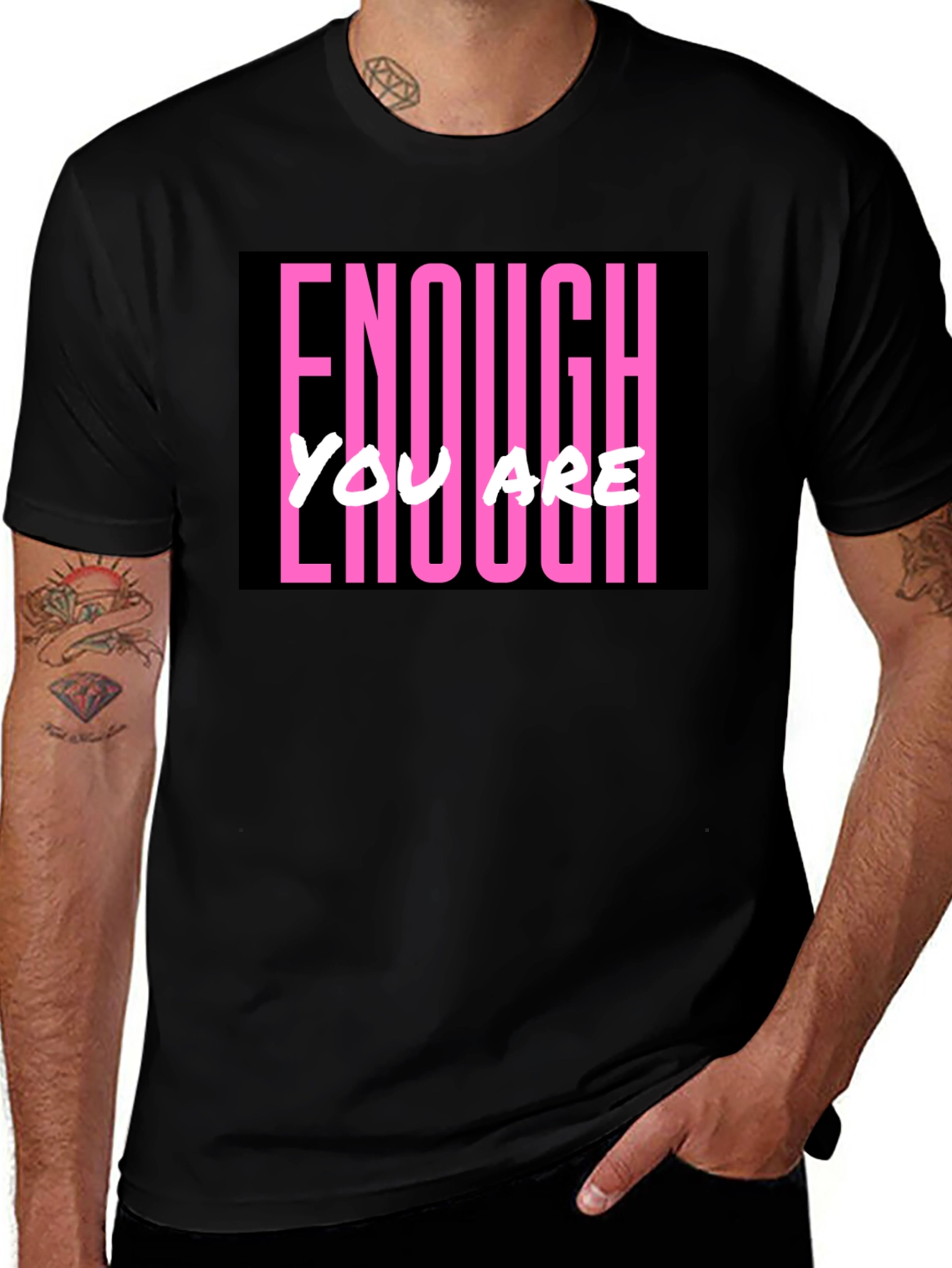 Variant 29 of Enough You Are Enough Black Graphic Tee