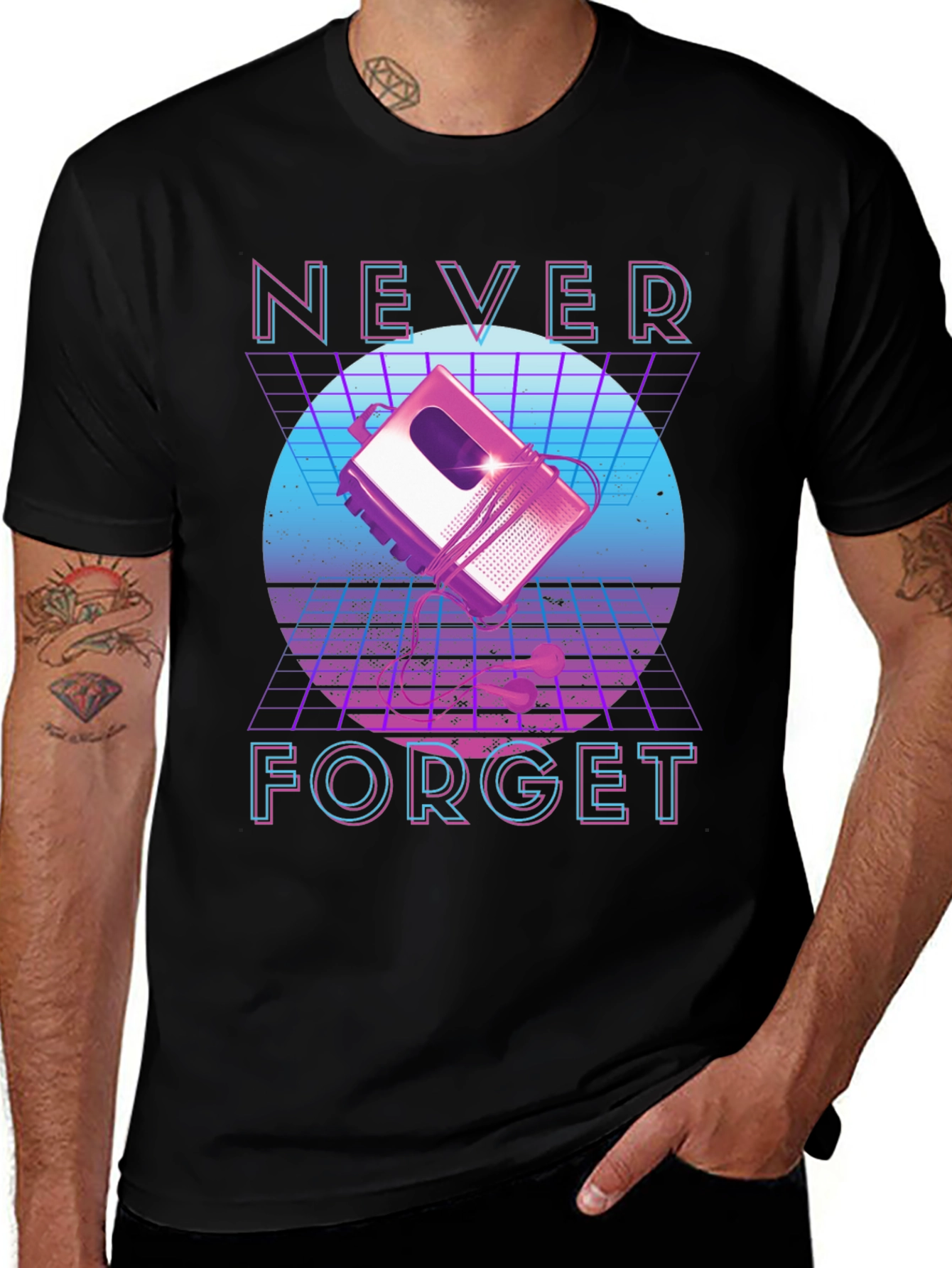 Variant 17 of Retro Cassette Player T-Shirt - Never Forget Graphic Tee