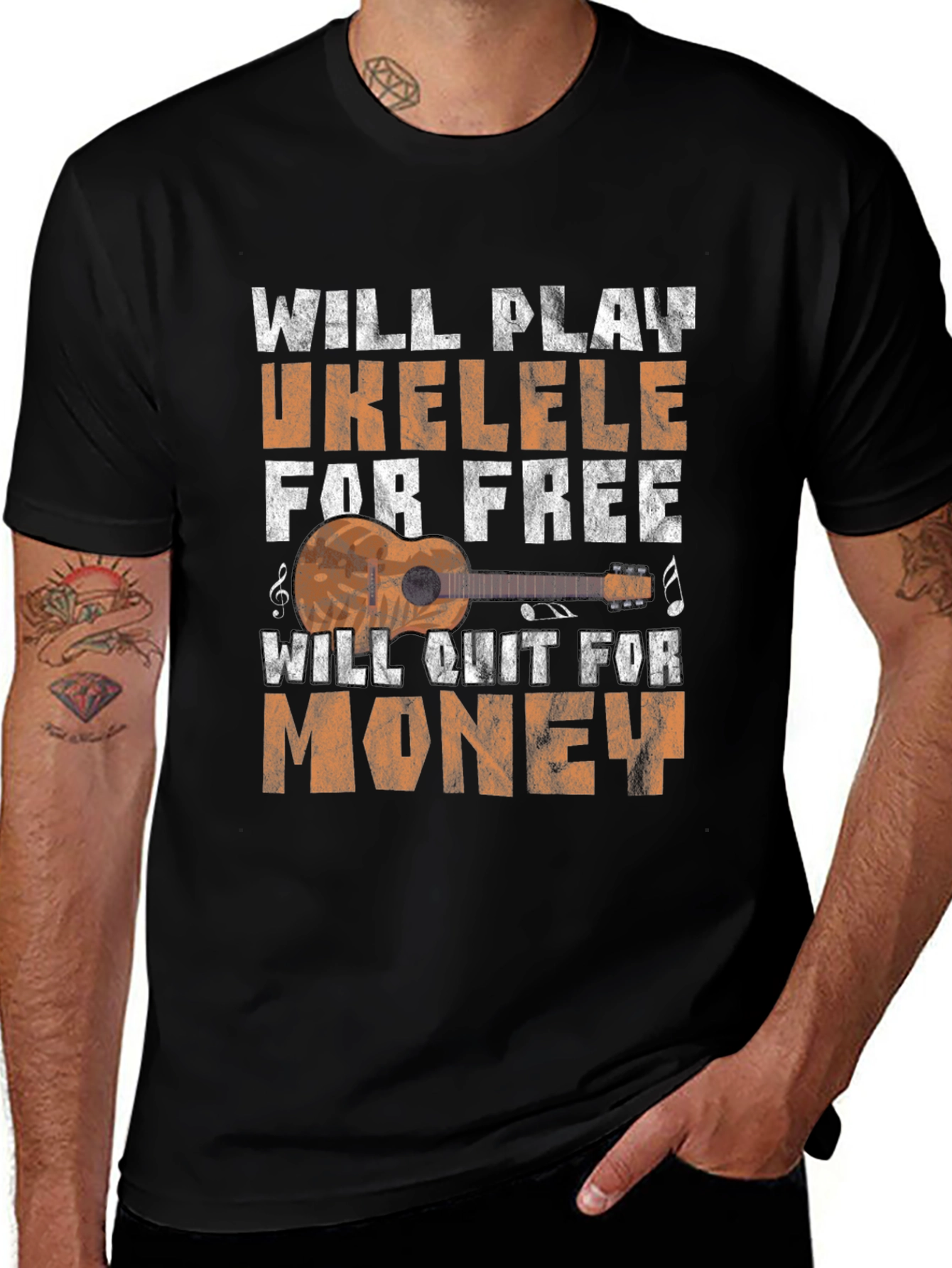 Variant 21 of Will Play Ukulele For Free T-Shirt