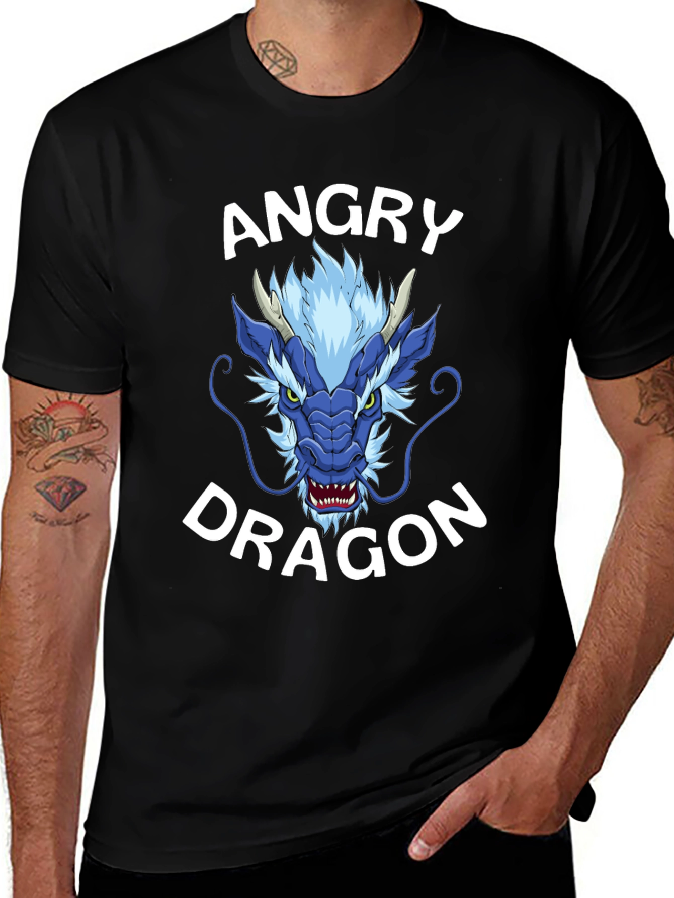 Variant 28 of Angry Dragon Graphic T-Shirt - Bold and Unique Design