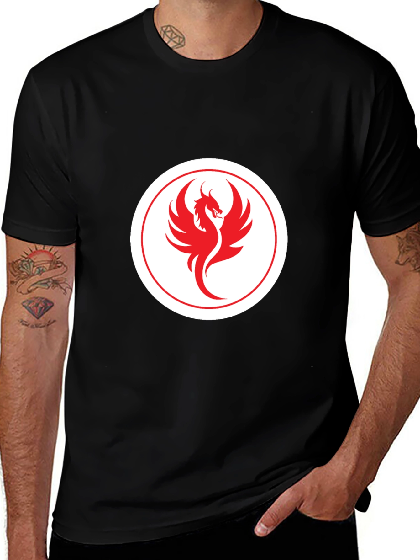 Variant 25 of Phoenix Graphic Tee - Stylish Black T-Shirt for Men