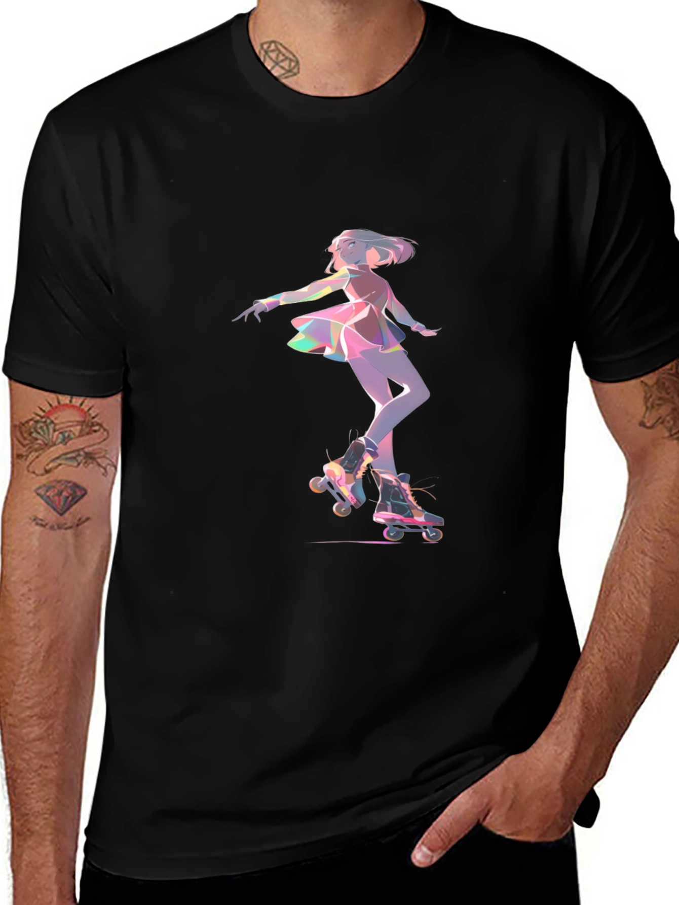Variant 26 of Anime Girl Roller Skating Graphic Tee