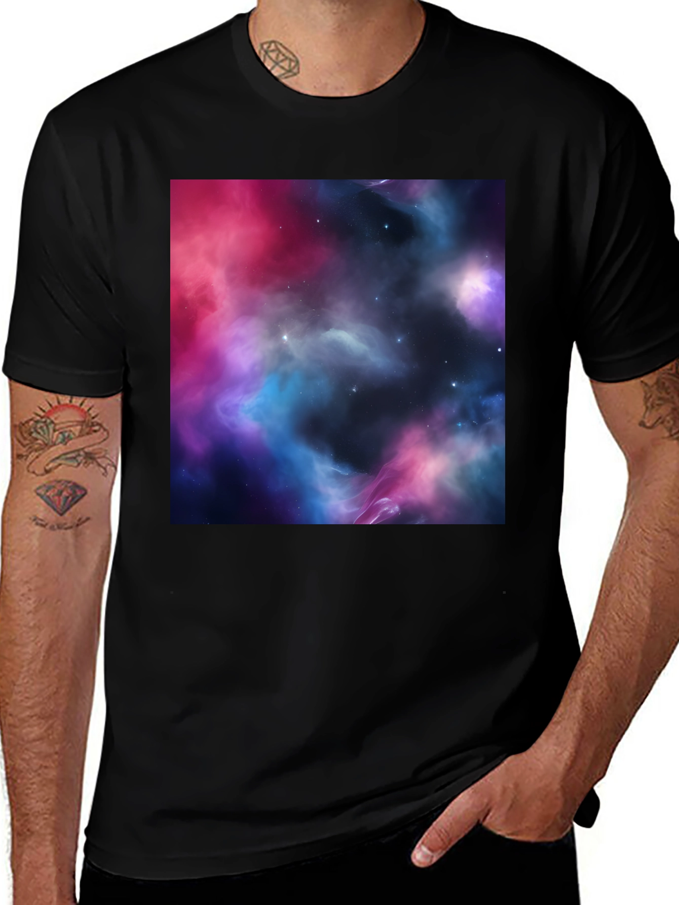 Variant 11 of Nebula Print Black T-Shirt