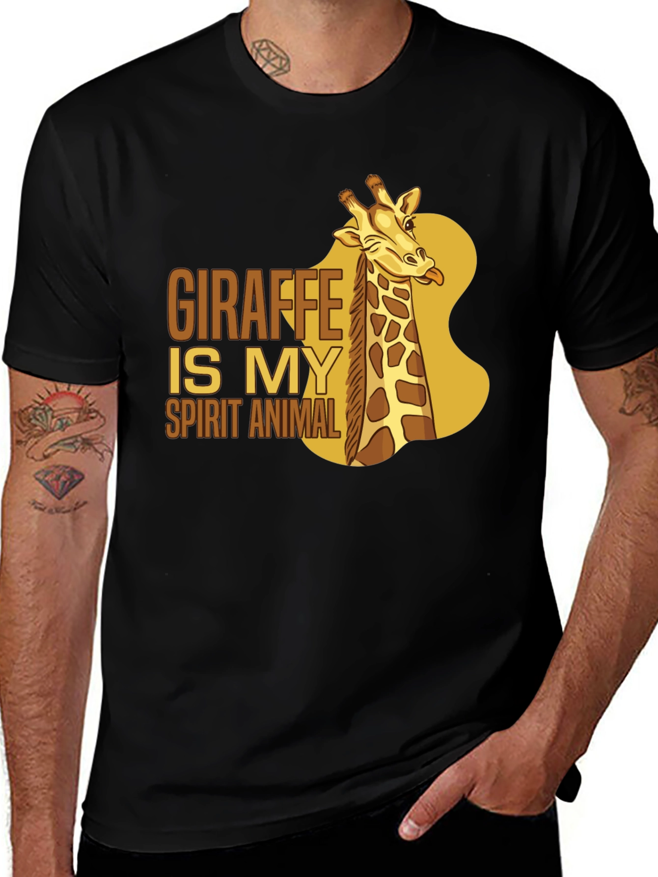 Variant 21 of Giraffe Spirit Animal Black T-Shirt