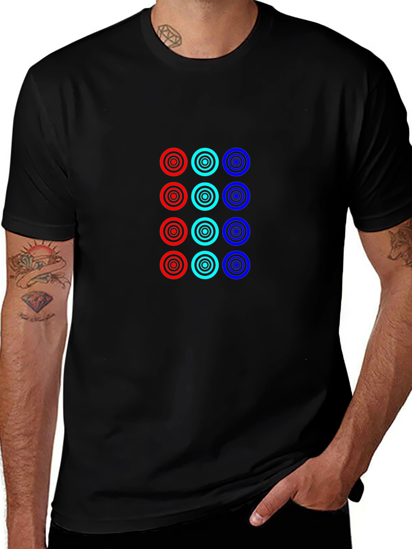 Variant 20 of Cool Circles Black T-Shirt: Modern Graphic Tee