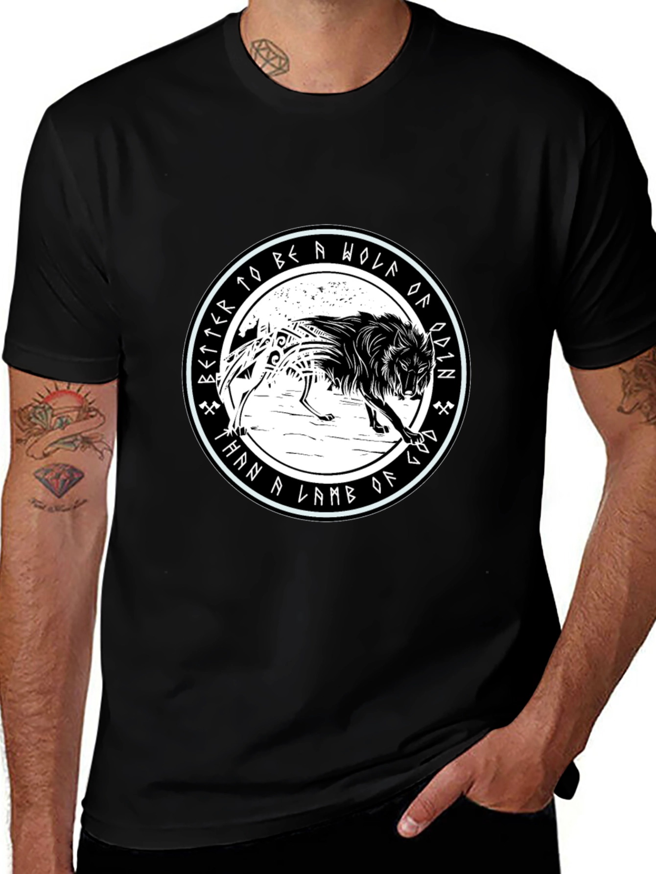 Variant 7 of Wolf of Odin Graphic Tee - Viking Inspired Design
