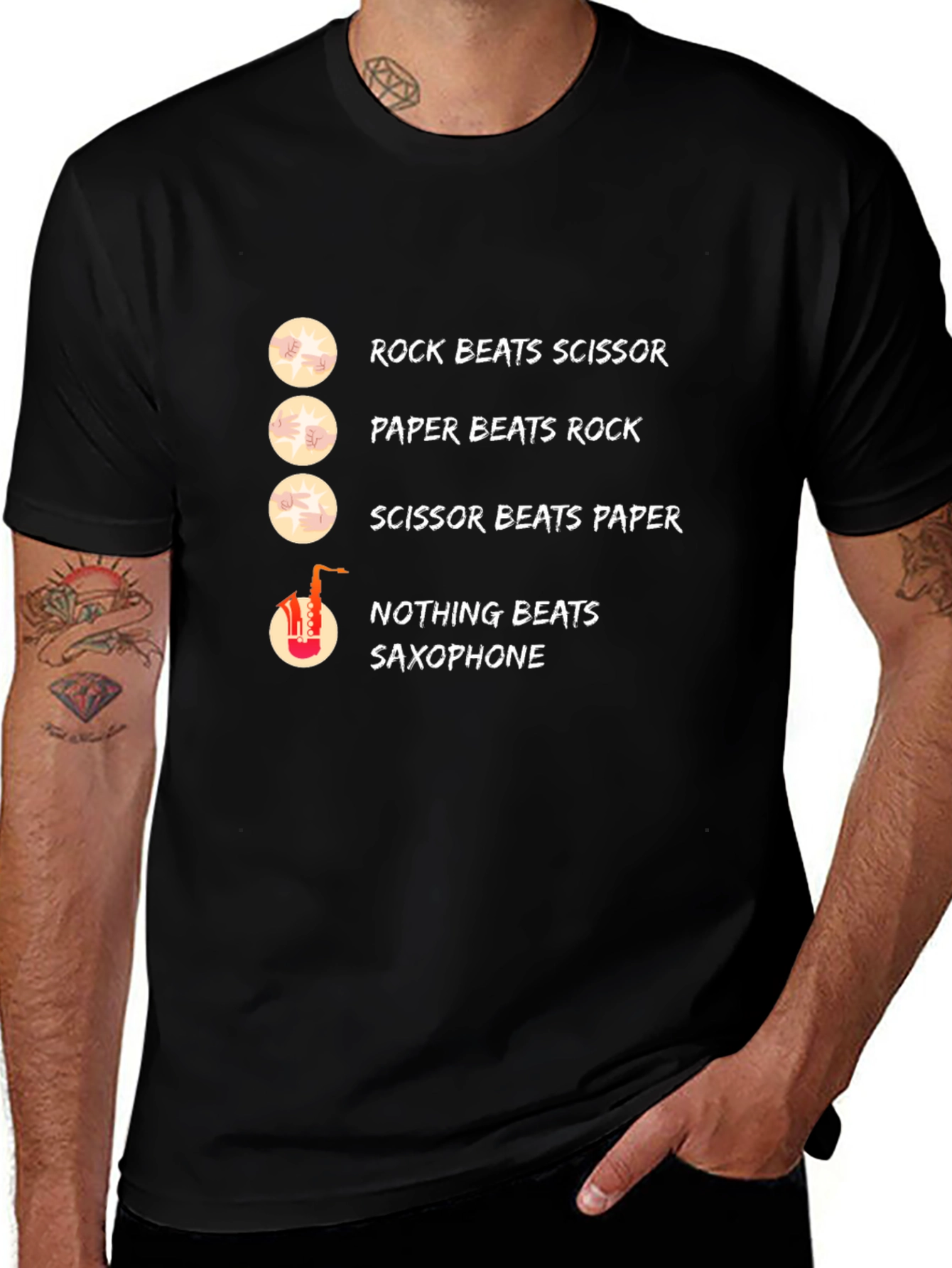 Variant 20 of Rock Paper Scissors Saxophone T-Shirt