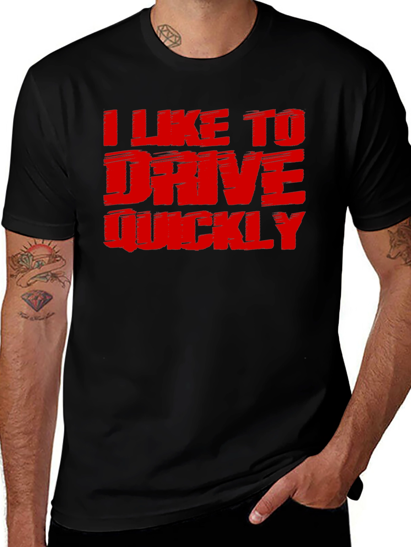 Variant 19 of I Like to Drive Quickly Black T-Shirt