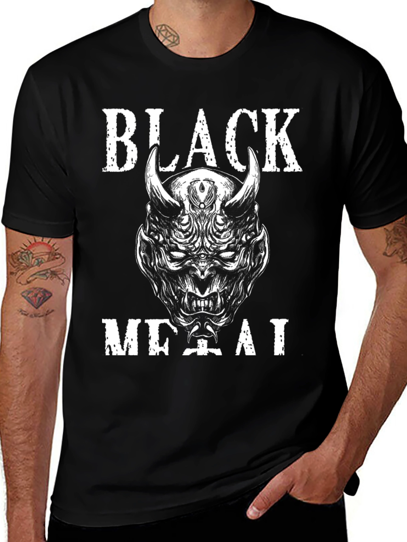 Variant 15 of Black Metal Graphic Tee - Devil Design