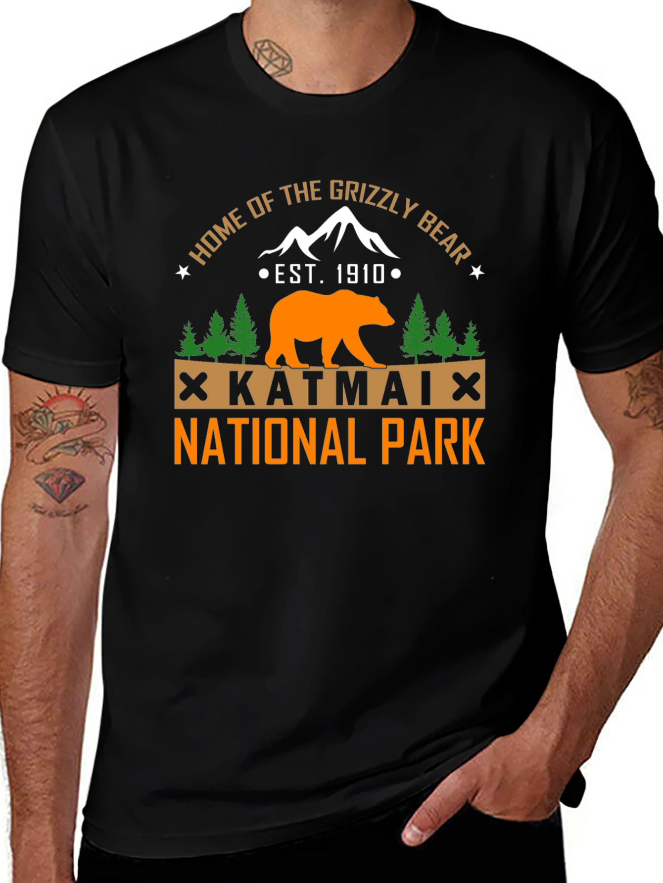Variant 12 of Katmai National Park Grizzly Bear T-Shirt