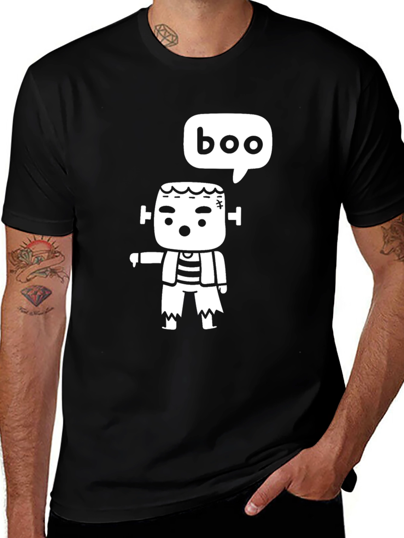 Variant 15 of Frankenstein 'Boo' T-Shirt - Halloween