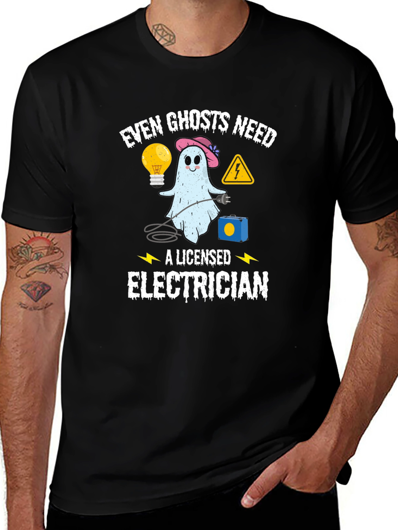 Variant 9 of Even Ghosts Need a Licensed Electrician T-Shirt