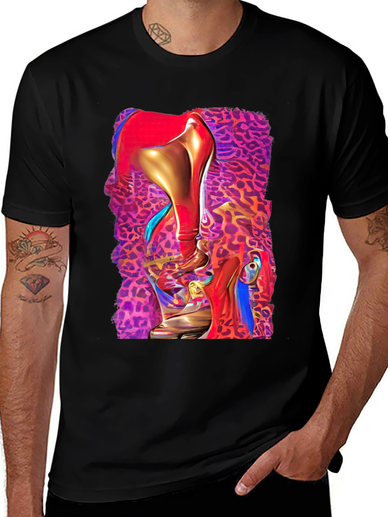 Variant 30 of Bold Artistic Heels Graphic Tee - Statement Fashion