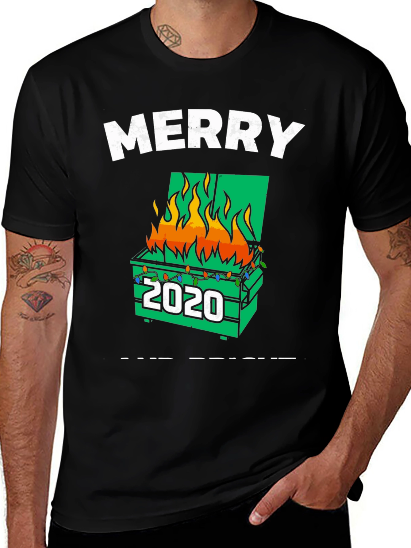 Variant 5 of Merry Dumpster Fire 2020 Graphic Tee