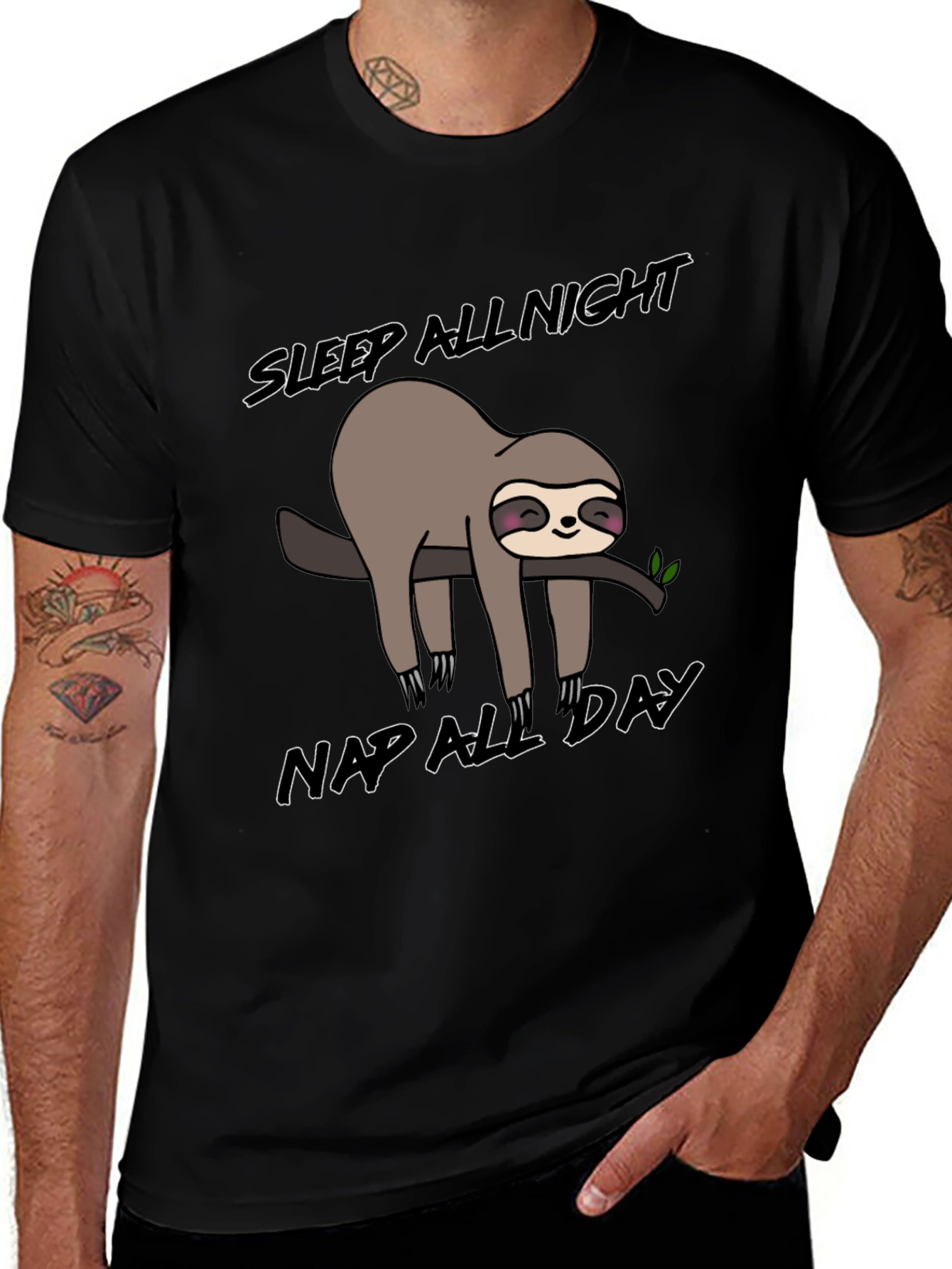 Sleepy Sloth Graphic T-Shirt: Nap All Day