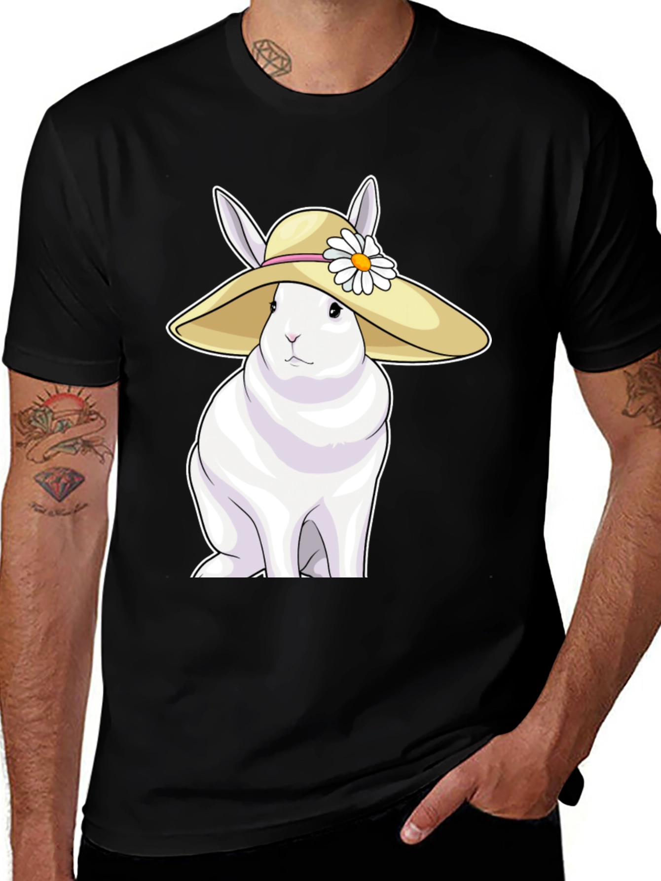 Variant 9 of Rabbit in Hat Graphic Tee