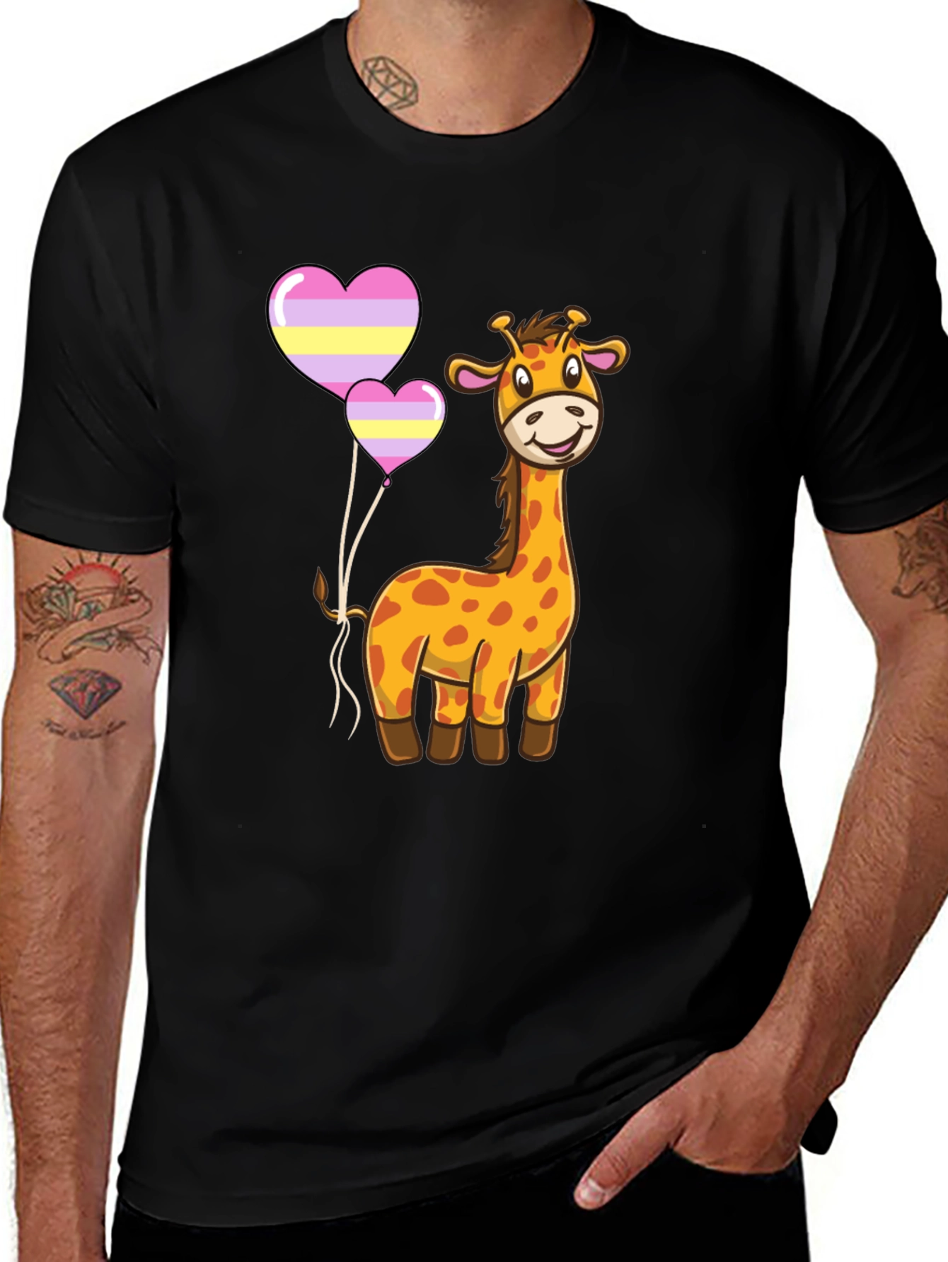 Variant 19 of Cute Giraffe Heart Balloons T-Shirt