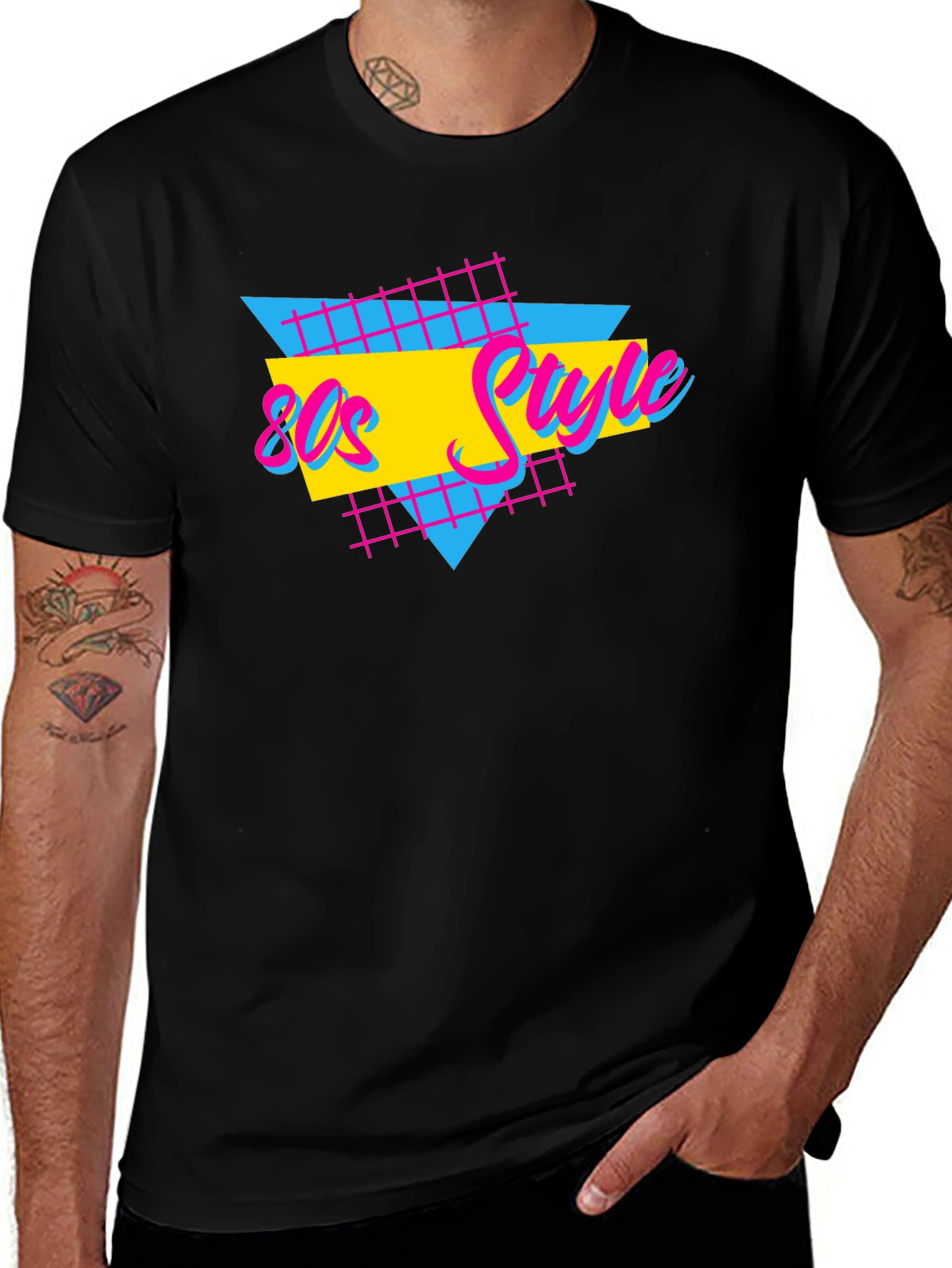 Variant 28 of Retro 80s Style T-Shirt - Black