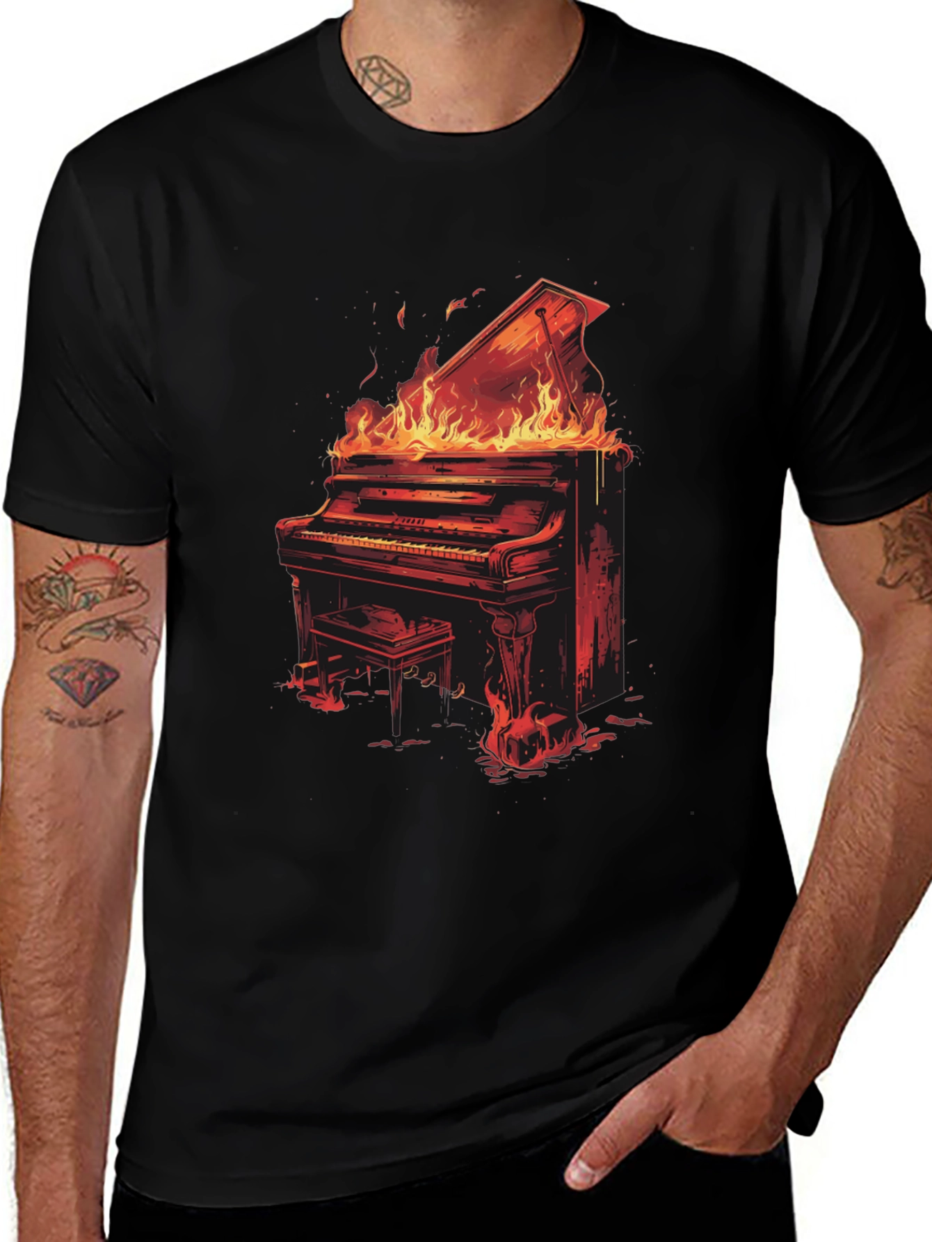 Variant 30 of Burning Piano Graphic Tee