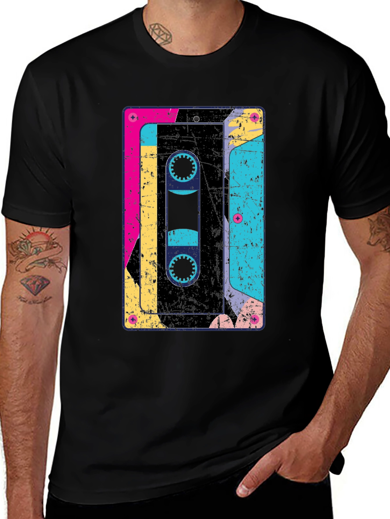 Variant 7 of Retro Cassette Tape Graphic T-Shirt