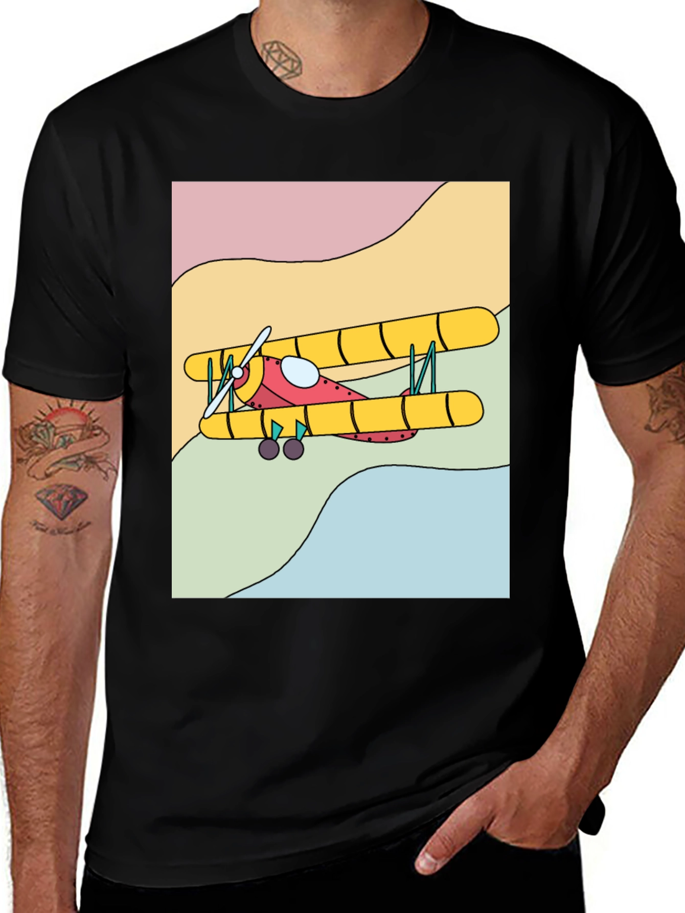 Variant 14 of Retro Biplane Graphic Tee - Classic Style