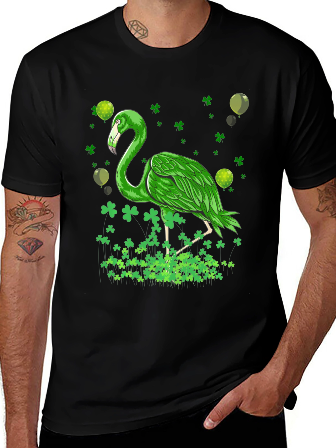 Variant 3 of St. Patrick's Day Green Flamingo T-Shirt