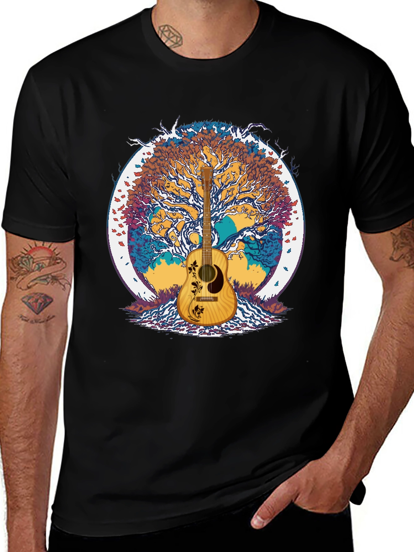 Variant 24 of Guitar Tree Graphic Tee - Music Lover Shirt