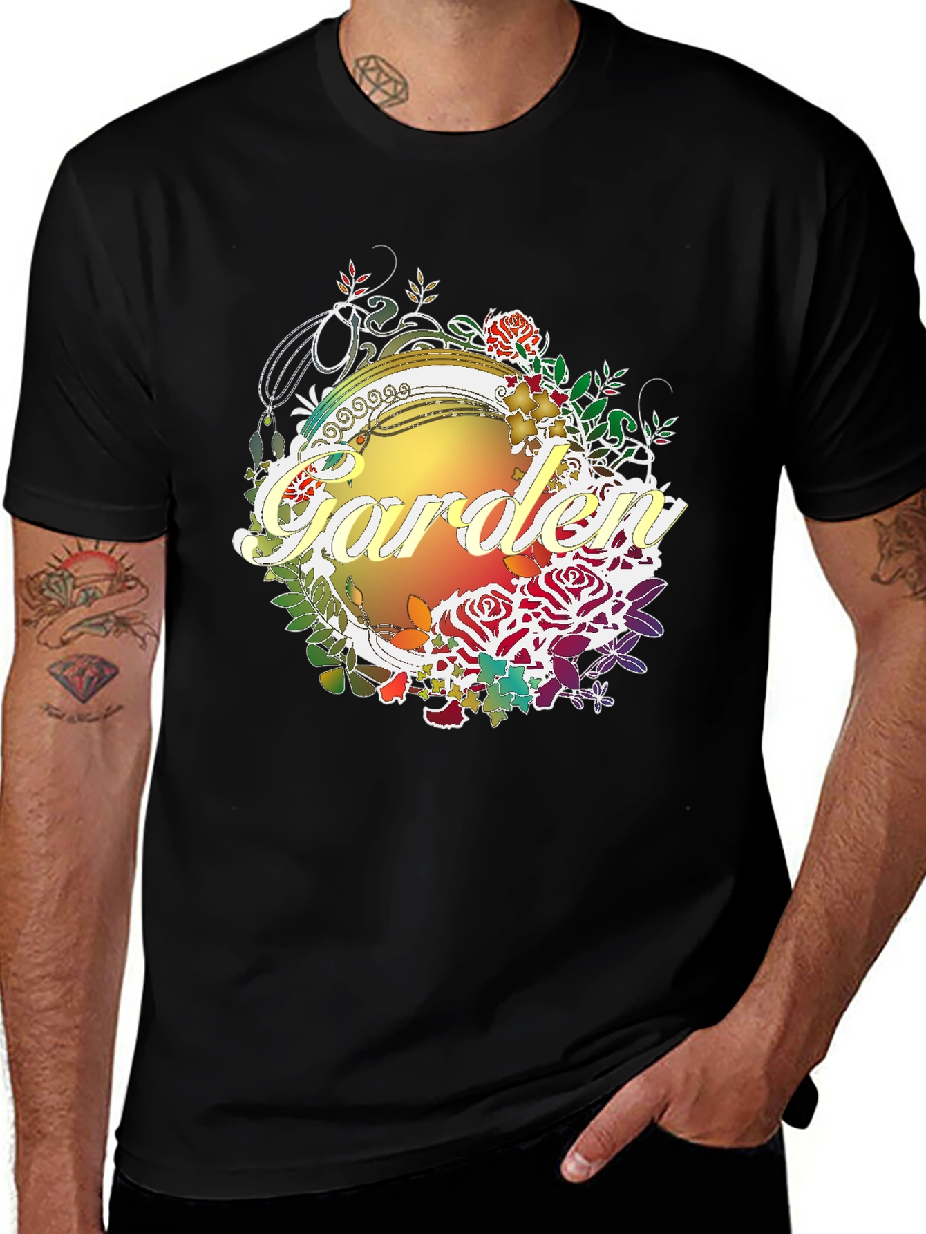 Variant 15 of Garden Graphic Black T-Shirt