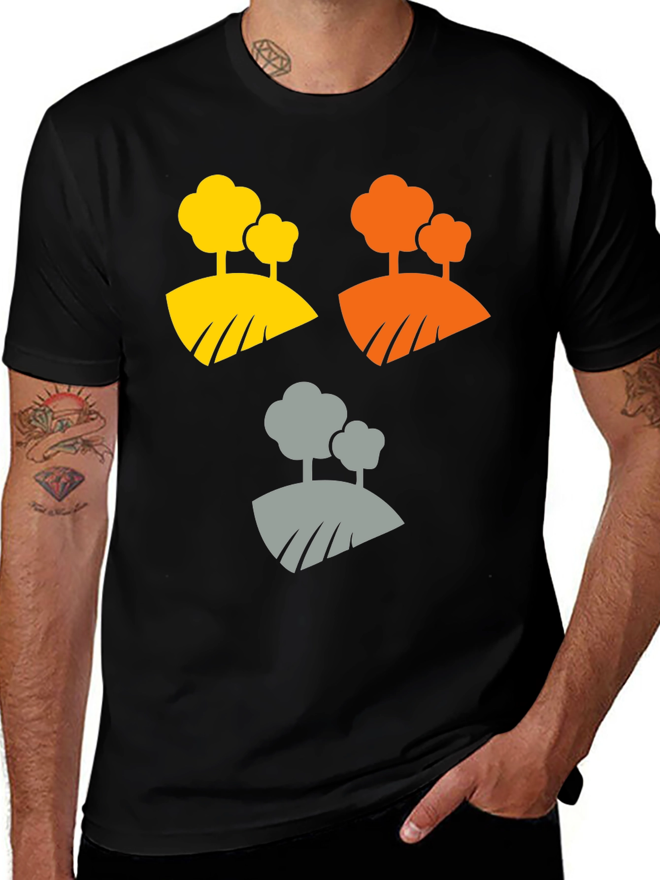 Variant 9 of Abstract Landscape Graphic Tee - Modern Style