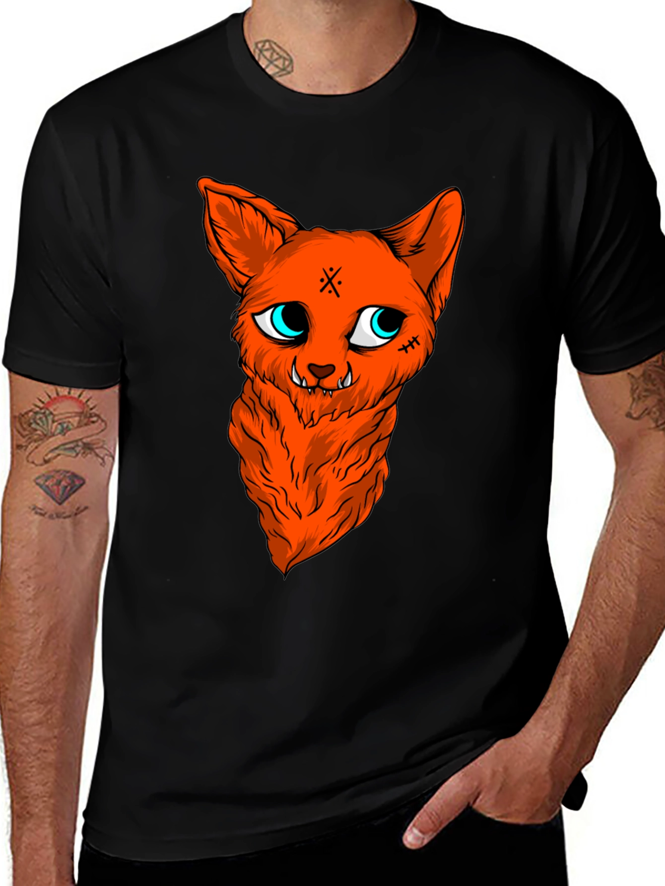 Variant 13 of Orange Cat Graphic Tee - Unique Design