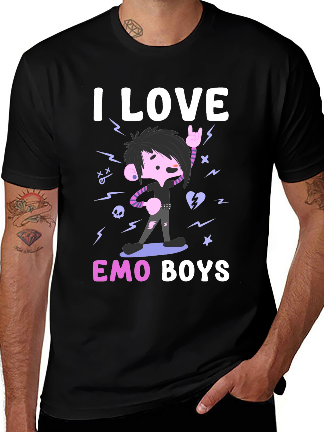 Variant 19 of I Love Emo Boys Graphic Tee