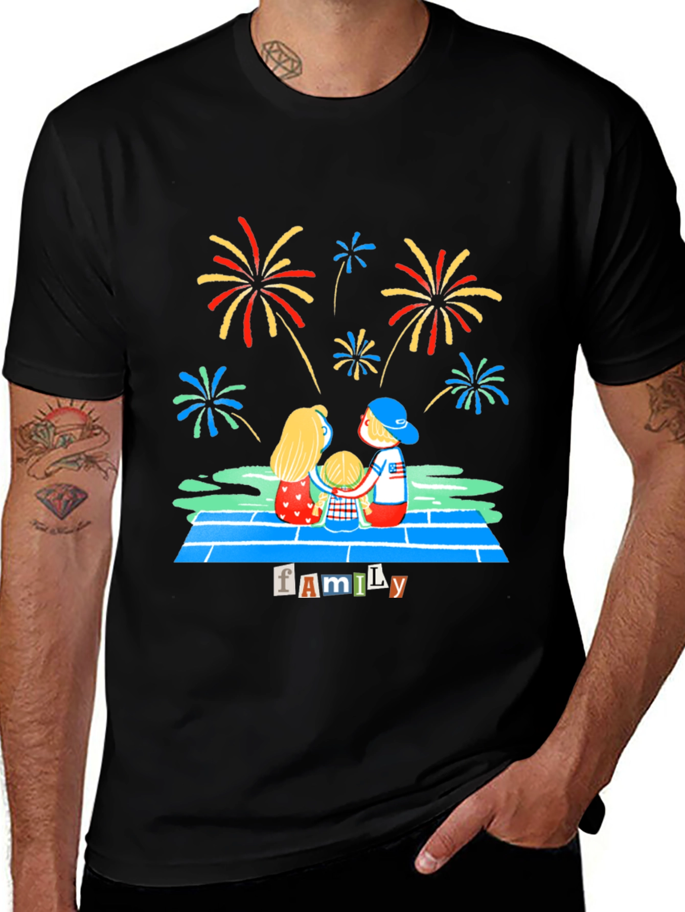 Variant 10 of Family Fireworks Graphic Tee