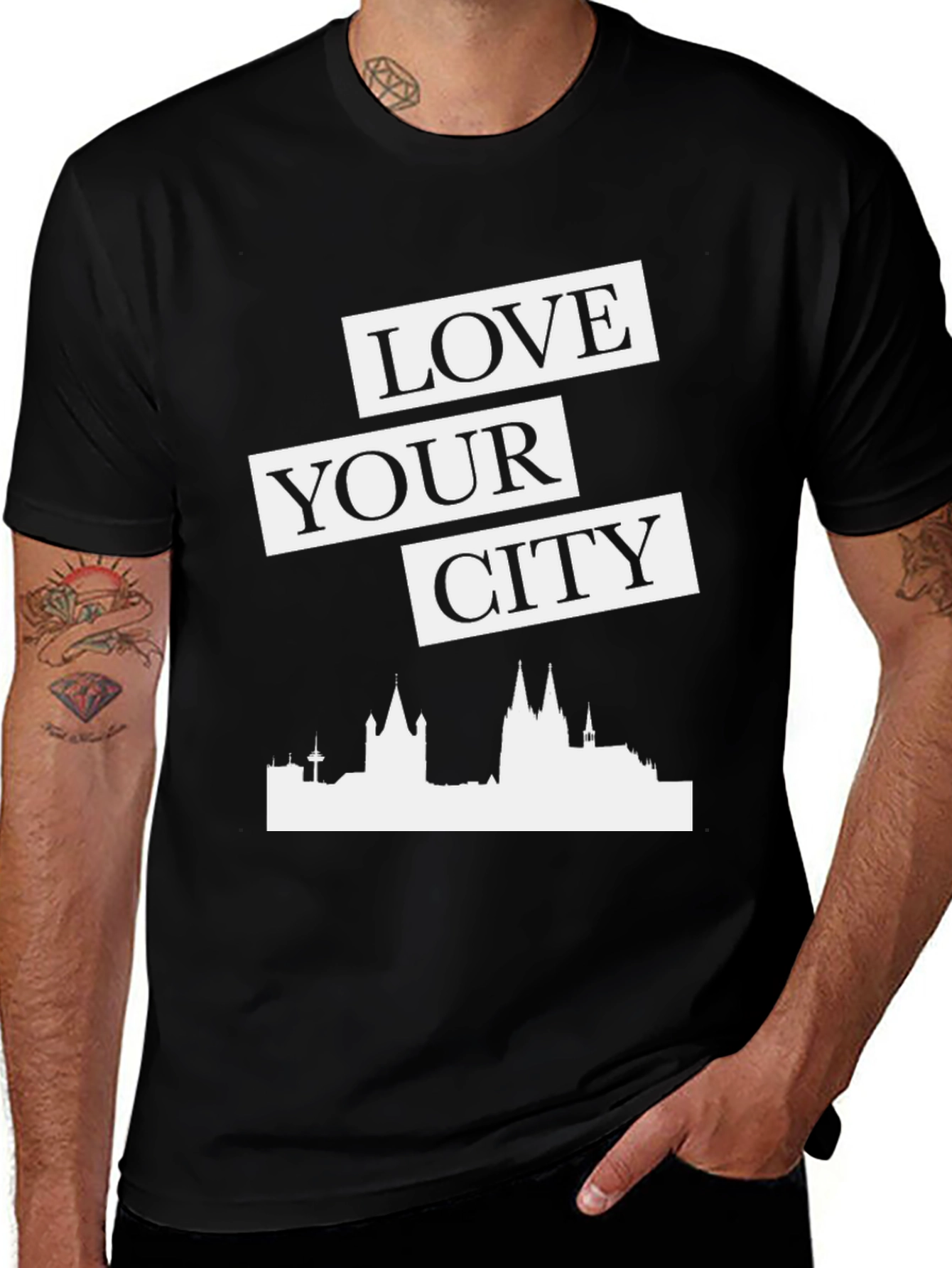 Variant 24 of Love Your City Black Graphic Tee