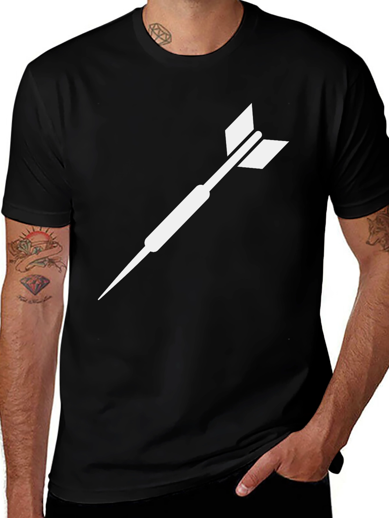 Variant 10 of Dart Graphic Tee - Classic Black Cotton T-Shirt