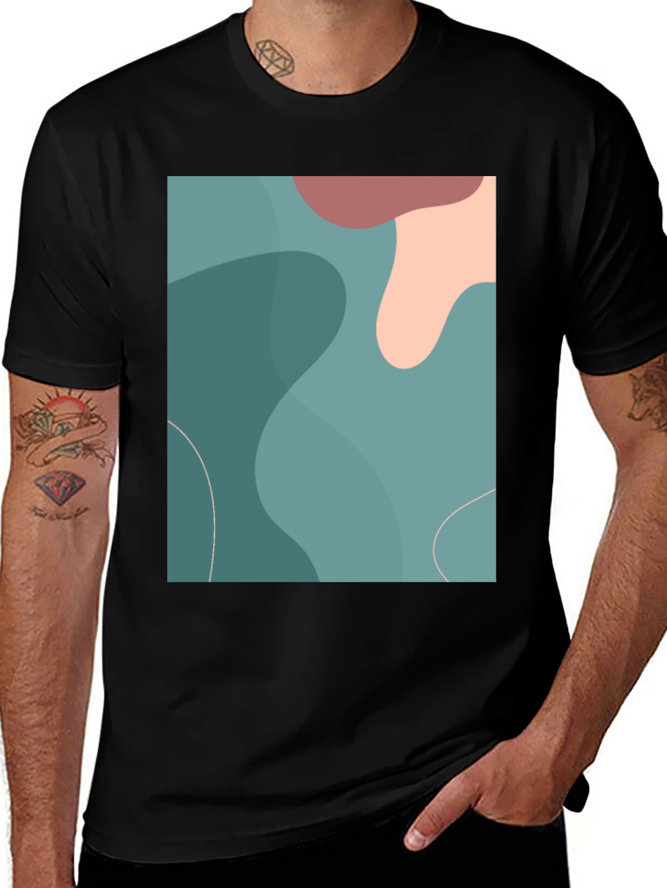 Variant 18 of Abstract Art Graphic Tee - Modern Casual Shirt