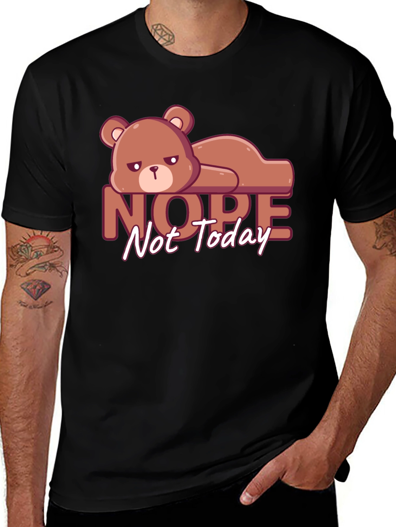 Variant 30 of Nope Not Today T-Shirt Lazy Bear Graphic Tee